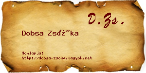 Dobsa Zsóka névjegykártya